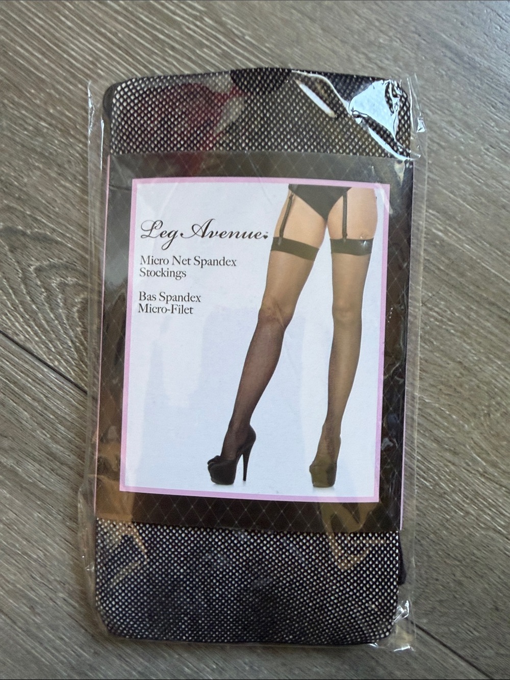 Leg Avenue Black Micro Net Spandex Thigh High Stockings